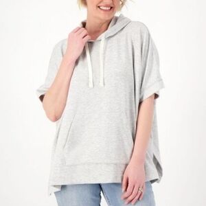 NEW "As Is" Koolaburra by UGG Brushed Back French Terry Poncho Fleece Gray